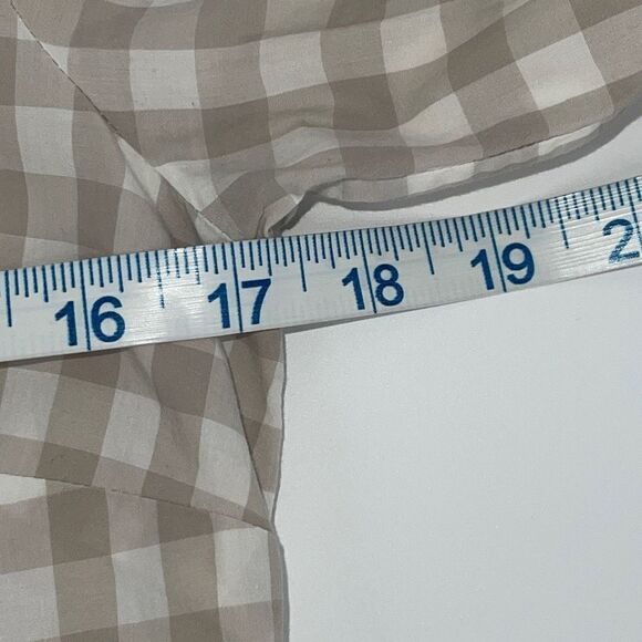 J Crew Womens Button Up Shirt Long Sleeve Check Blouse 100% Cotton Tan Size 2 - Picture 6 of 7